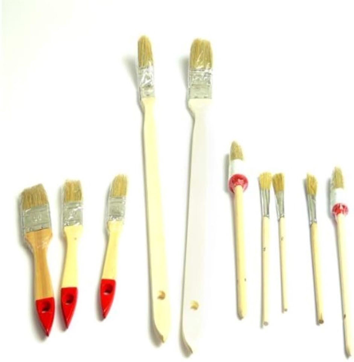 Platte kwast ronde kwast set 10-delig