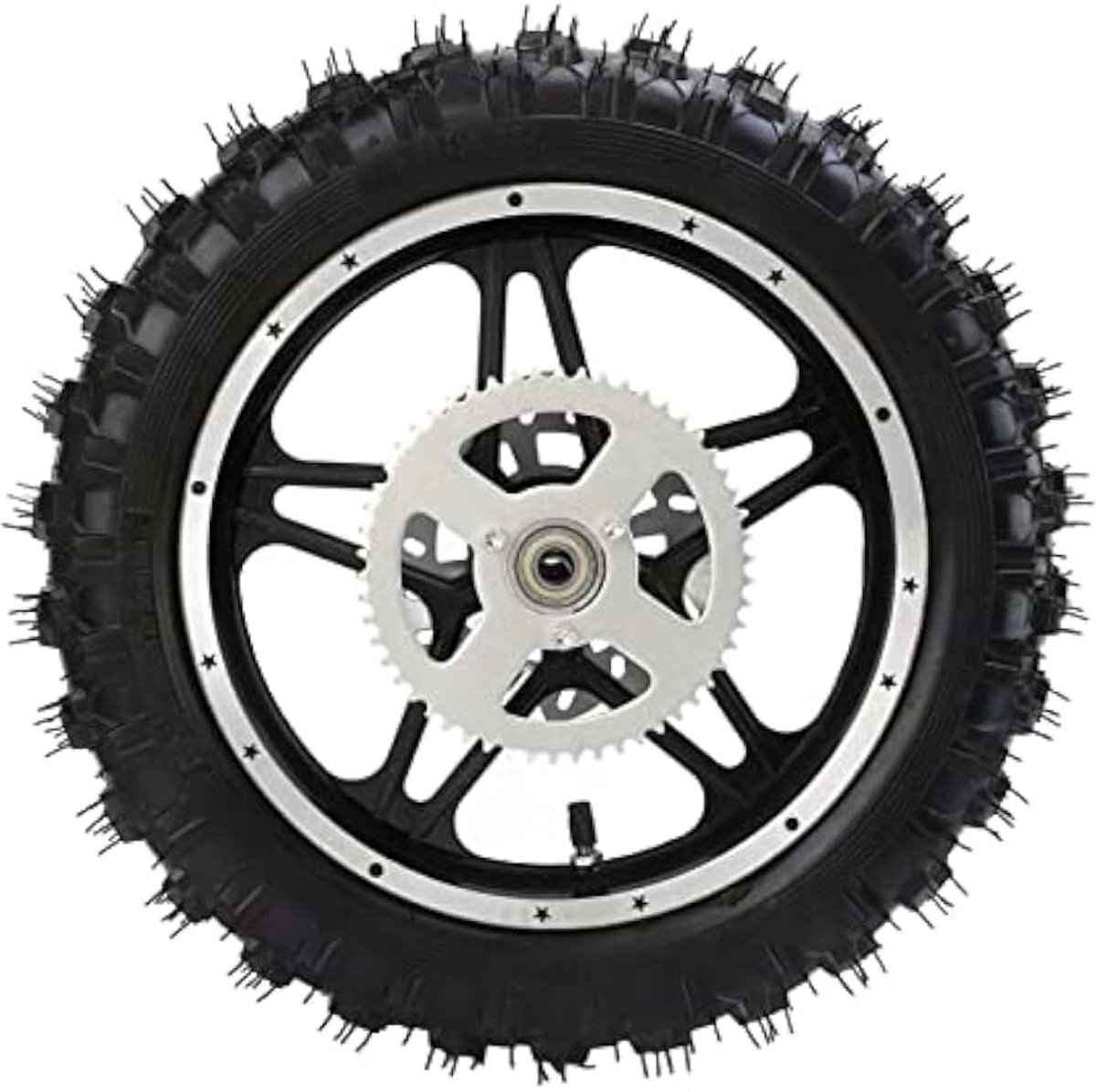 Achterwiel, Motorfiets Achterwiel Rubber Metaal 2.5-10 met Schijf Tandwiel Lager Velg Band Montage voor Mini Pit Bike