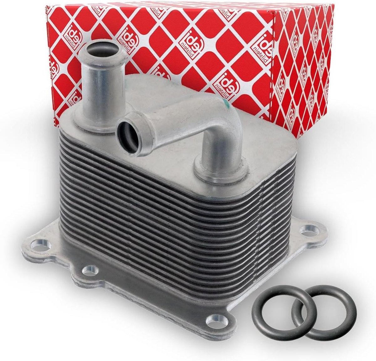 Oliekoeler Motor - Warmtewisselaar Motorolie - Motoronderhoud Voertuig - Extra Koeling Motor - 95 x 95 x 102 cm - Grijs