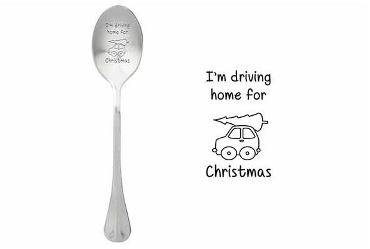 One Message Spoon Set6 Im Driving Home For Christmas