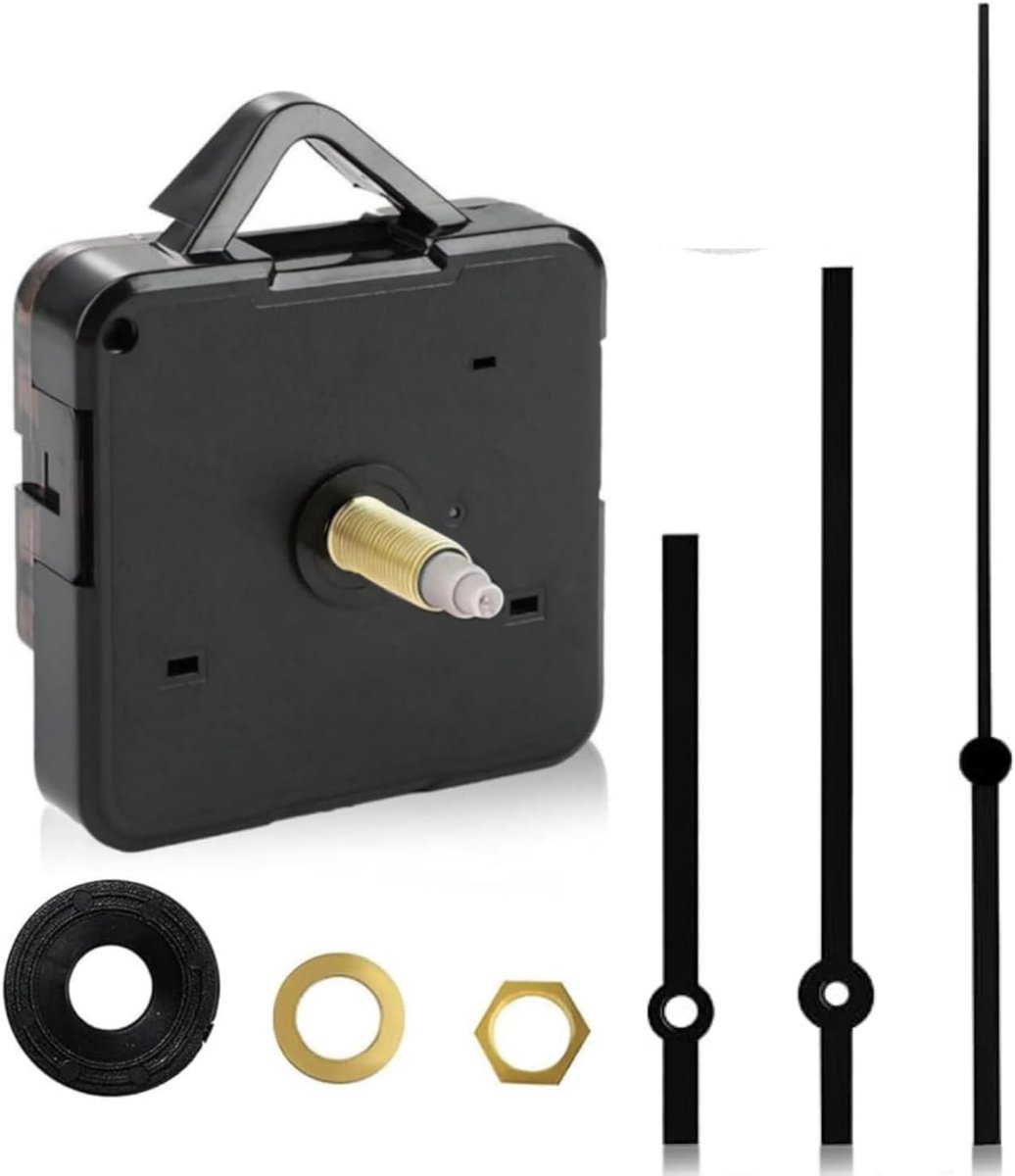 longziming -Stil Klokmechanisme met Wijzers – Quartz Uurwerk Set voor Wandklok Reparatie en DIY – 13 mm Aslengte – Uur-, Minuut- en Secondewijzer – Voor Klokken van 20-30 cm