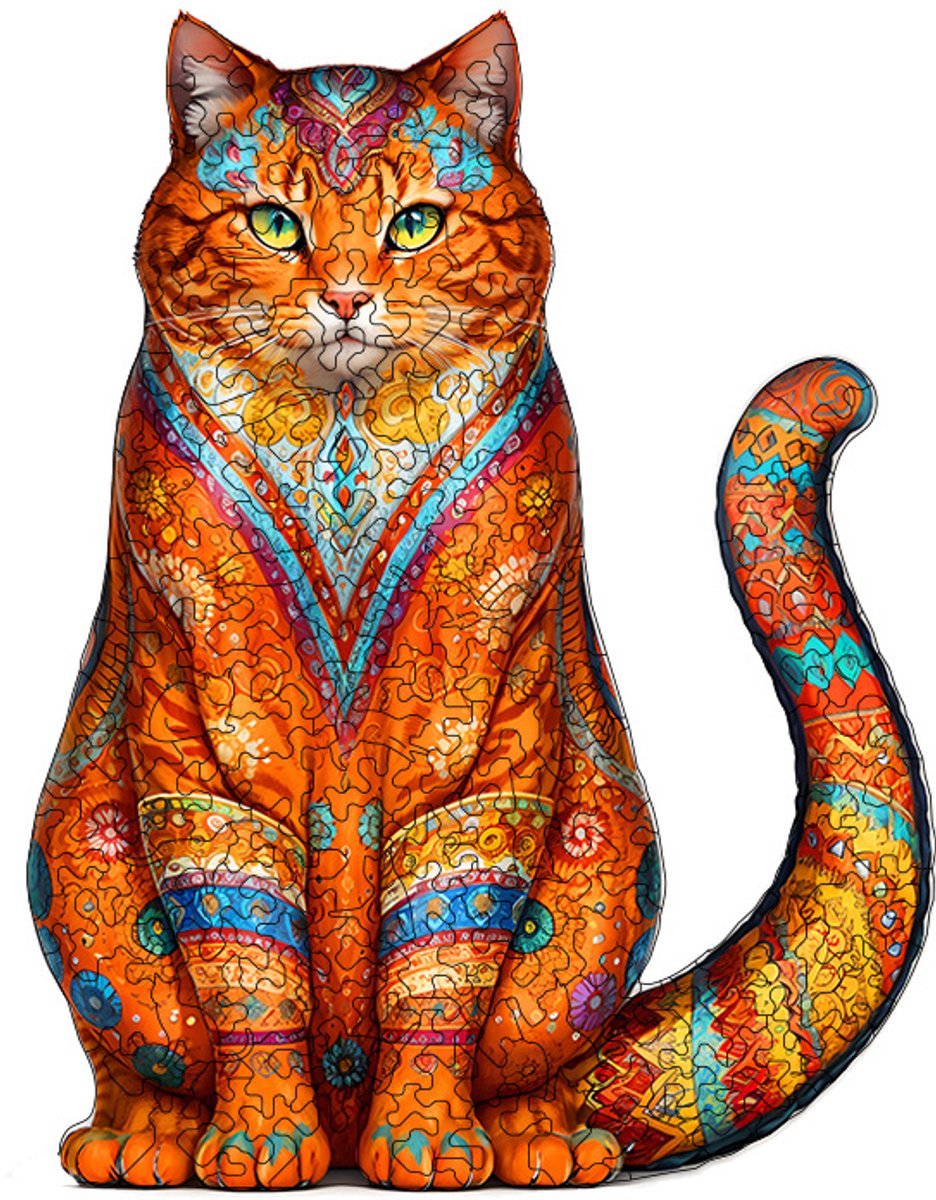 Casalora Puzzel 210 Stukjes Volwassenen - Legpuzzel Houten Keramische kat - Moeilijke Legpuzzel voor Volwassenen