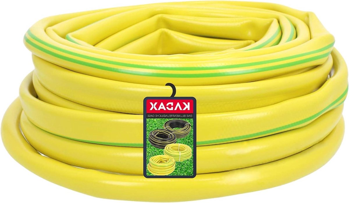 Tuinslang PVC - Waterslang Gazonirrigatie - Gazon Besproeien - 3-Laags Stevigheid - 20 Meter - Geel Groen