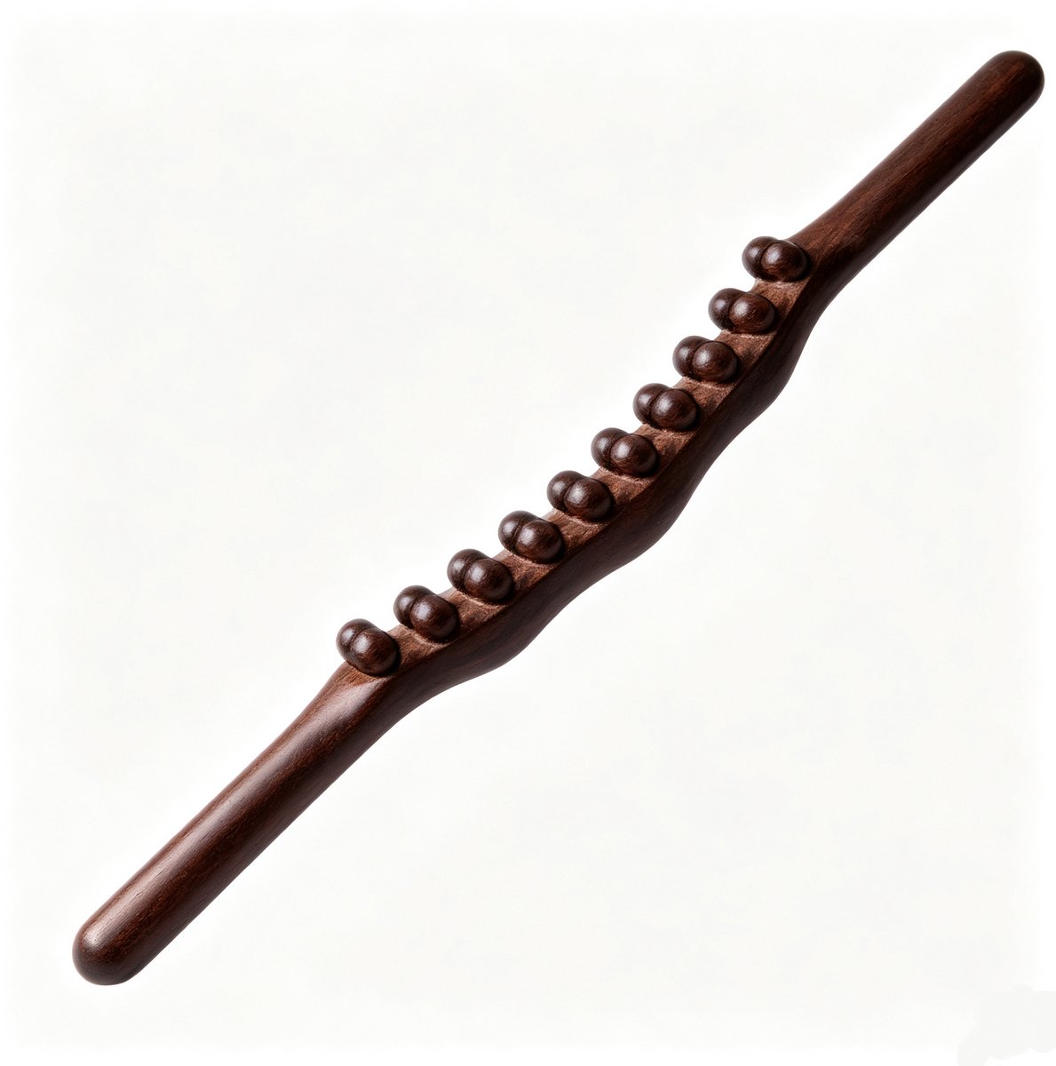 1 stuk - rug massager - massage gereedschap - geschikt voor rug / nek / schouder / buik / taille / arm / benen - houten massagestaf - verlengde houten massagestaf - 20 massageballen - schrapen massage gereedschap - bruin hout
