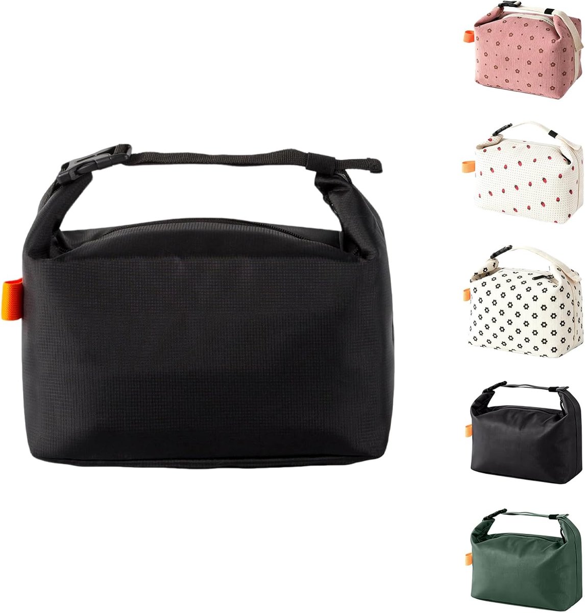 Stijlvolle unisex lunchtas – Herbruikbare, geïsoleerde en lekvrije koeltas – Geschikt voor kinderen (jongens en meisjes) en volwassenen – Zwart