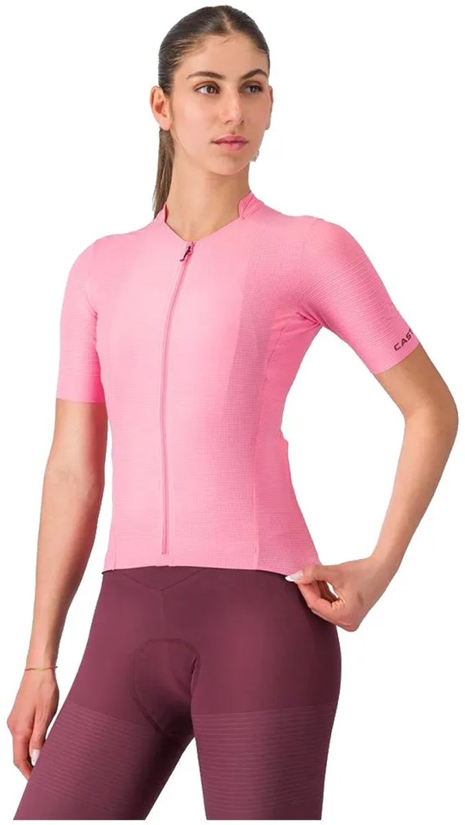 Castelli Premio Evo Korte Mouw Wielertrui Roze M Vrouw