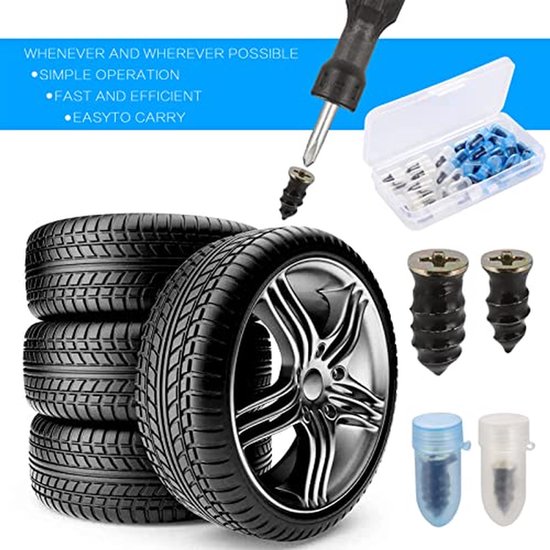 Banden Reparatie Kit - Rubberen Bandnagels - Snel Banden Plakken - Hoge Temperatuurbestendigheid - 30 Stuks - Zwart — afbeelding 5