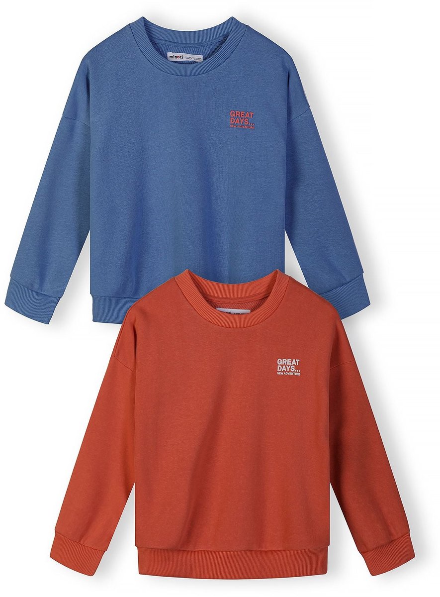 Minoti sweater meisjes met ronde hals - katoen - blauw