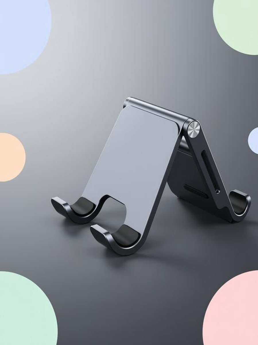 Huis Geluk Verstelbare Aluminium Telefoonstandaard voor Op Tafel - Compatibel met 4,7 tot 7,9 inch smartphones - Opvouwbaar en Draagbaar