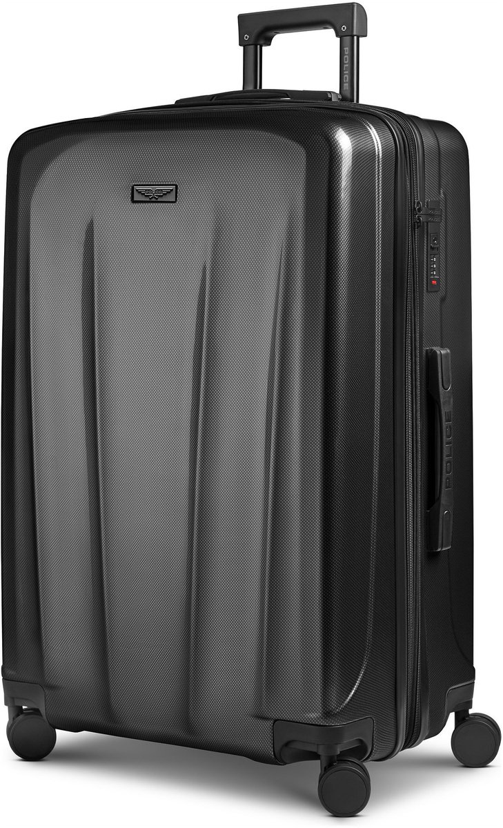 Police New York 4 wielen Trolley L 72 cm met uitbreidingsplooi - Harde bagage - TSA slot - black