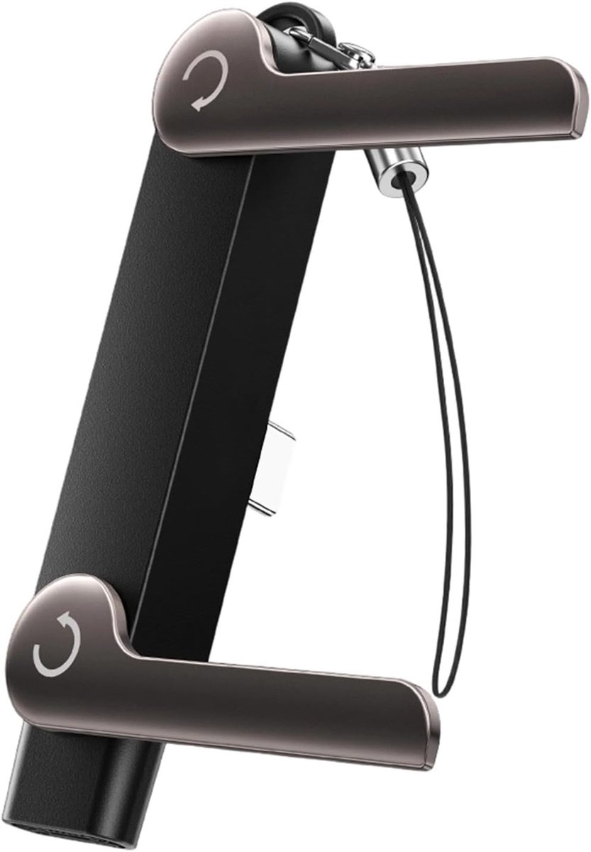 USB-C naar USB-C Adapter met Opvouwbare Telefoonstandaard – 240W Fast Charge – 2-in-1 Type-C Oplaadadapter & Telefoonhouder - Ntech