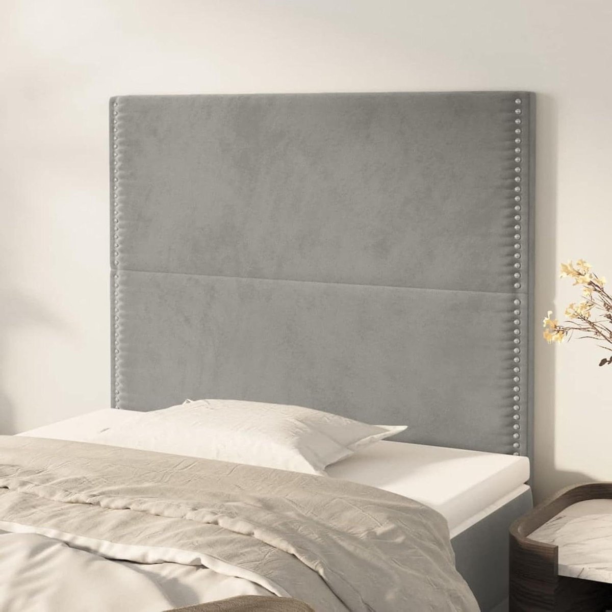 Hoofdborden Bed - Hoofdeindes - Bed Compleet Maken - In Hoogte Verstelbaar - 100x5x78/88 cm - Lichtgrijs