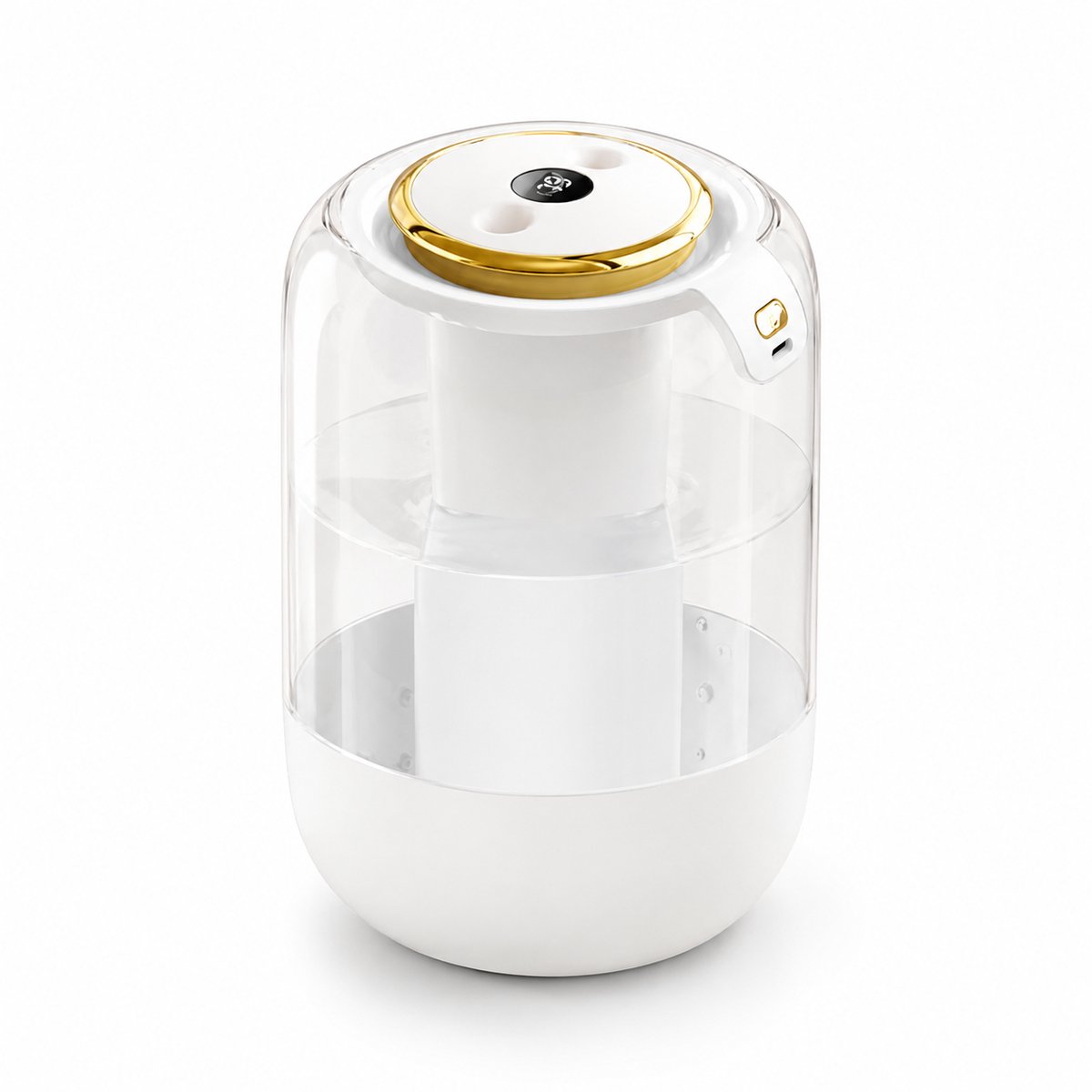 Bobypet - Luchtbevochtiger Slaapkamer met Sensor - Stille Luchtbevochtiger 2L - Koude Nevel Humidifier voor Babykamer en Planten - met Sfeer Nachtlampje en Automatische Uitschakeling - Zwart/Wit