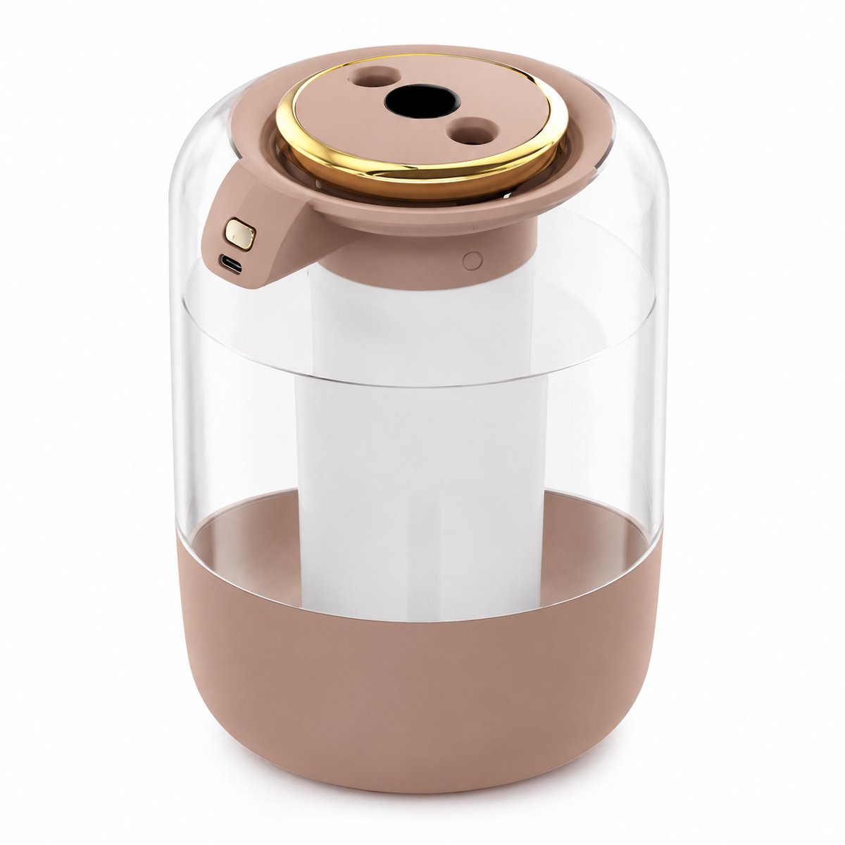 Bobypet - Luchtbevochtiger Slaapkamer met Sensor - Stille Luchtbevochtiger 2L - Koude Nevel Humidifier voor Babykamer en Planten - met Sfeer Nachtlampje en Automatische Uitschakeling - Bruin