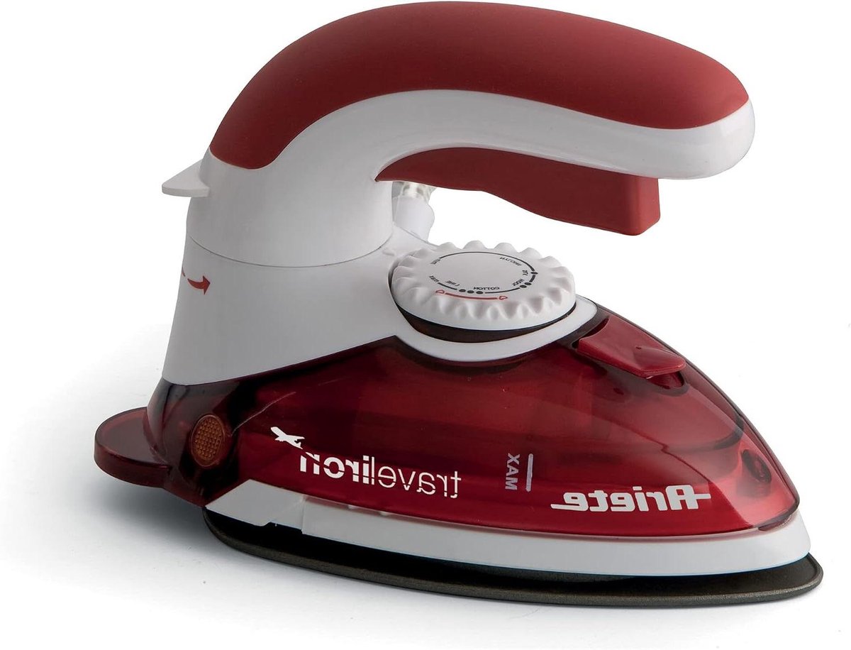 Reisstrijkijzer Compact - Strijkijzer Klein - Snel Kreukels Verwijderen - Verticale Stoomfunctie - 0.1 Liter - Rood