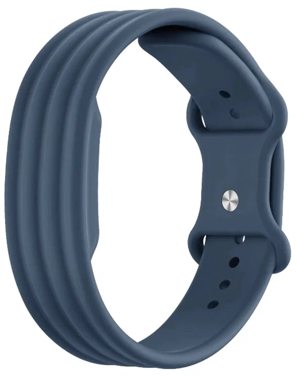 Bandz Siliconen sport bandje geschikt voor Fitbit Air - Grijsblauw