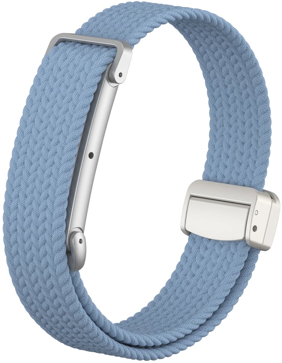 Strap-it Gewoven bandje met magneetaansluiting geschikt voor Fitbit Air - Mist Blauw