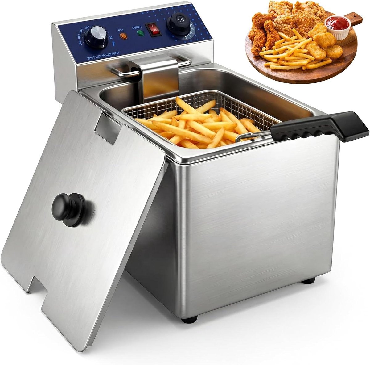 Elektrische Friteuse - Grote Frituurpan - Professioneel Frituren - Roestvrij Staal - 16 L - Zilver