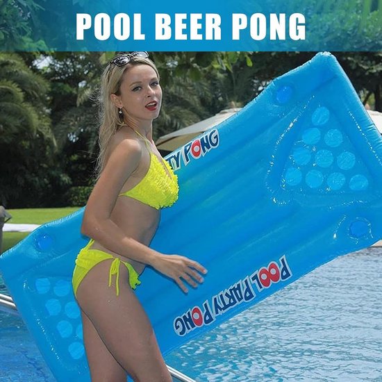 Opblaasbare Tafel - Drijvend Speelveld - Poolparty Spelletjes - Met Bekerhouders - 150 cm Lengte - Meerdere Kleuren — afbeelding 5