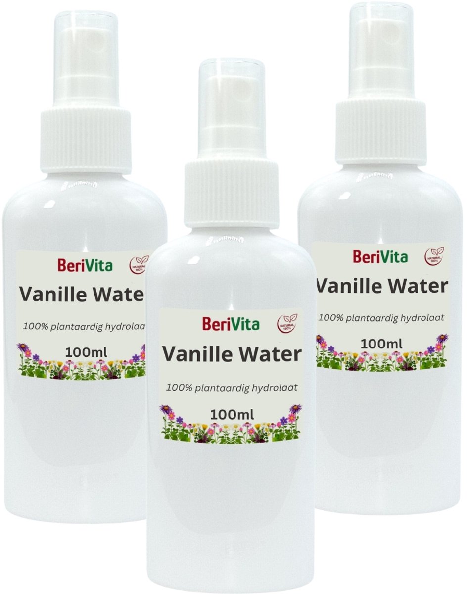 Vanille Water 3x100ml Spray - Puur & Zonder Alcohol - Zuiverende Natuurlijke Toner met Vanille Geur