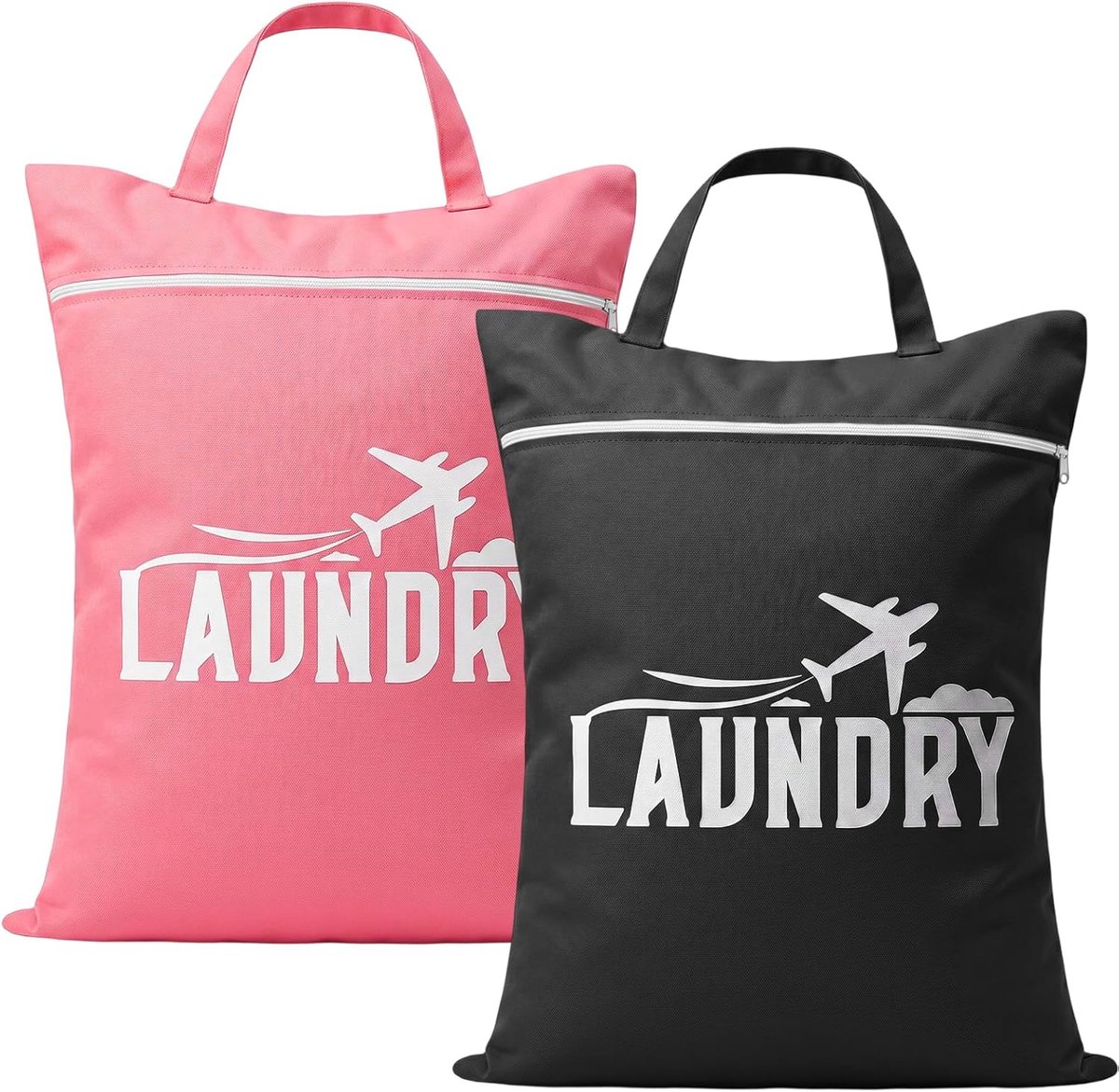Waterdichte Reiswaszakken 58 X 46 cm - 2 Stuks met Handvat - Vuile Waszak - Ideaal voor Op Reis - SnelShoppen