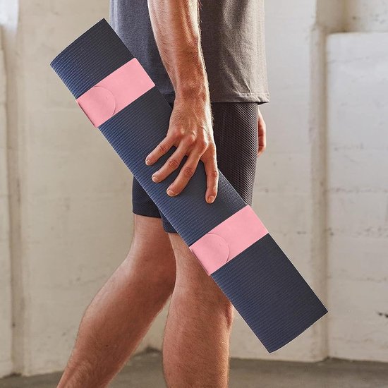 Yogamat Banden - Mat Draagband - Sport Oefeningen - Robuuste Kliksluiting - 1 Paar - Roze van Yogamat — afbeelding 3