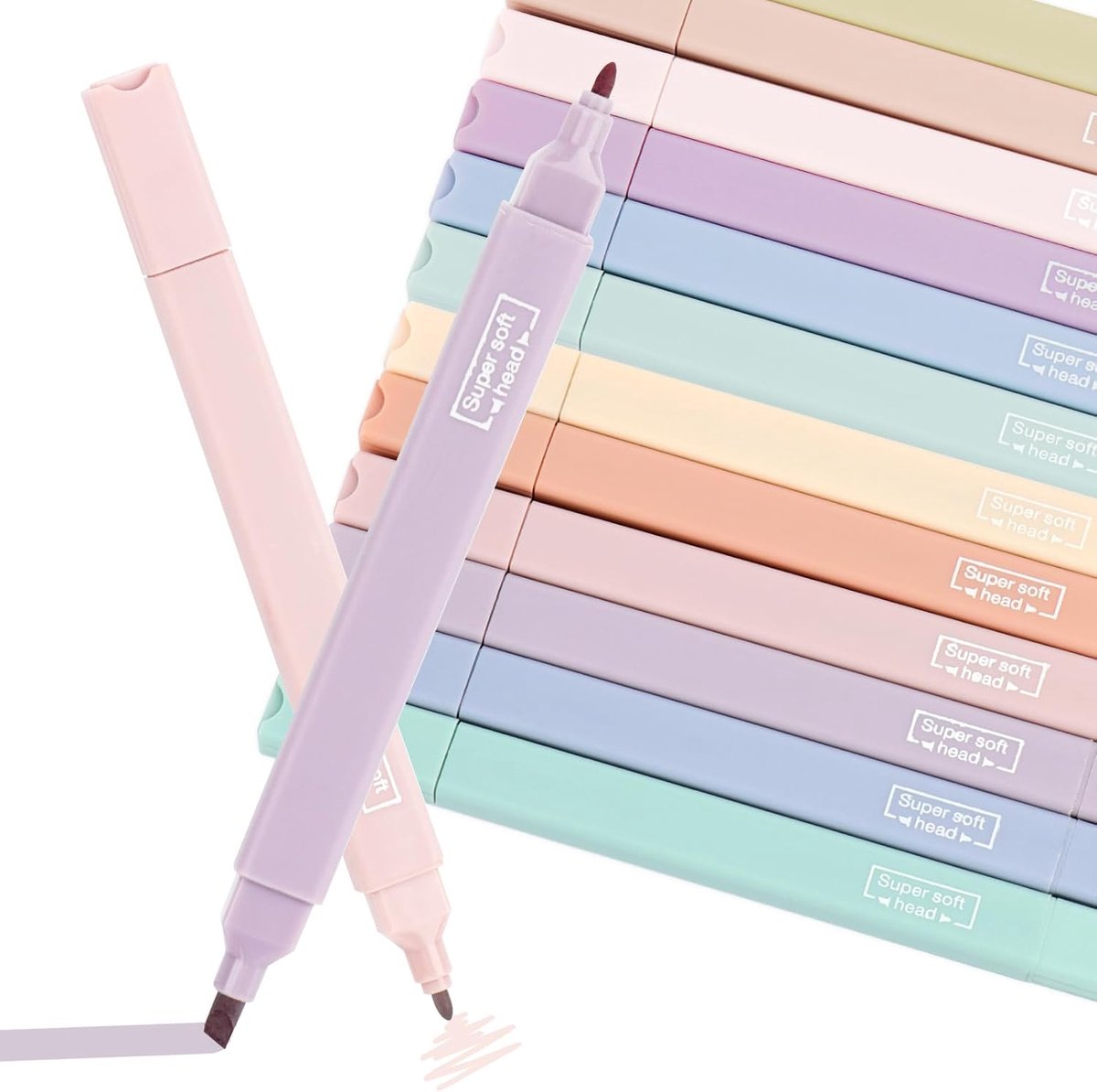 Tekstmarkers pastel 12 stuks - highlighter pen set - verschillende kleuren - perfect voor dagboeken - SnelShoppen