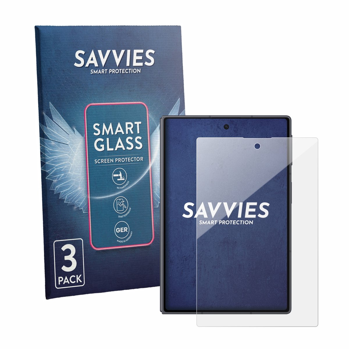 3 Stuks Savvies Screenprotector - geschikt voor Samsung Galaxy Z Fold 8 - beschermfolie glas transparant