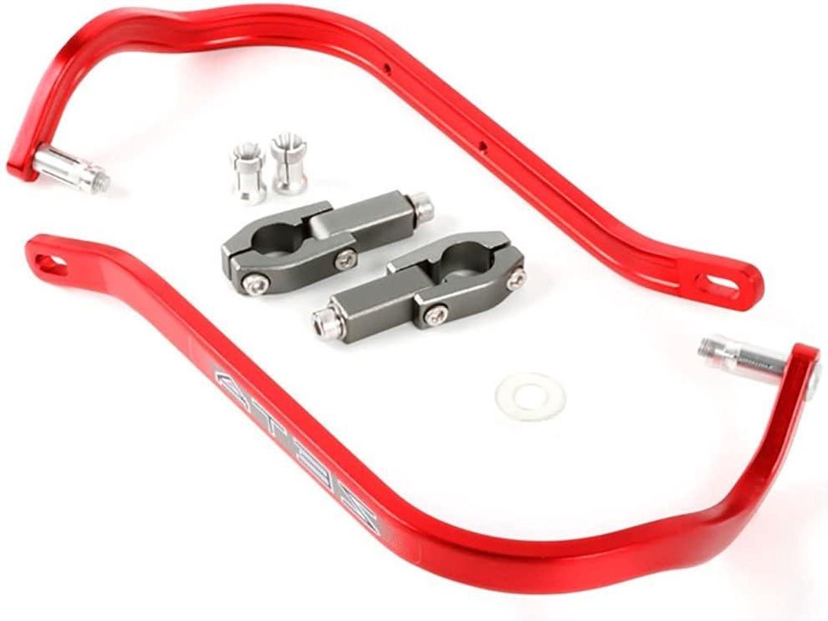 Handkappen Aluminium - Stuurkappen Beschermers - Motor Beschermen - Gebogen Ontwerp - 24 x 37 x 7 cm - Rood