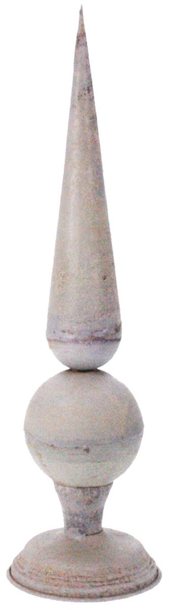 Decoratieve pinakel grijs, metaal 13,5x13,5x48cm