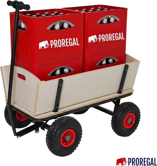 Bolderkar - Transportwagen Handwagen - Vervoer Zware Ladingen - Afneembare Zijwanden - 97 x 90 x 60 cm - Zwart van Bolderkar — afbeelding 5