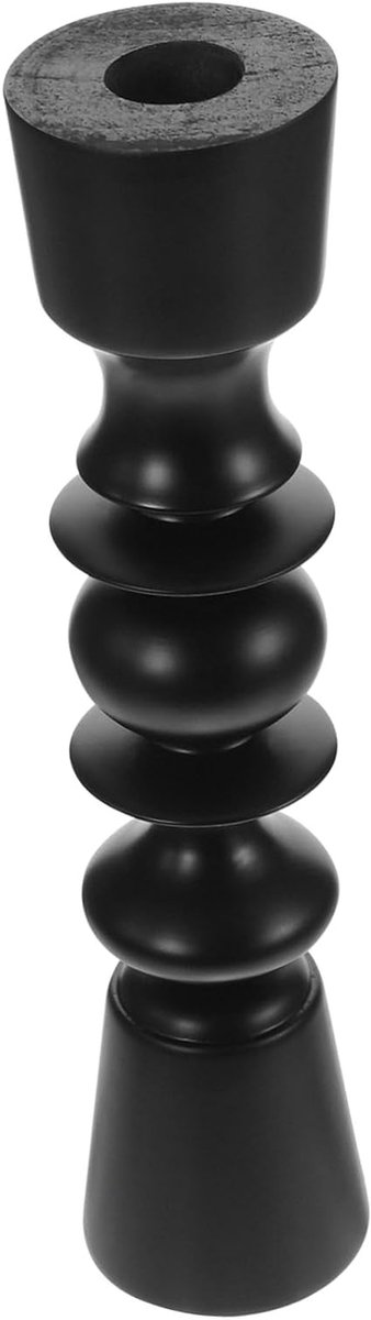 Houten Kandelaar - Kaarsenhouder Menorah - Huisdecoratie - Massief Hout - 5.5x5.5x24.5cm - Zwart