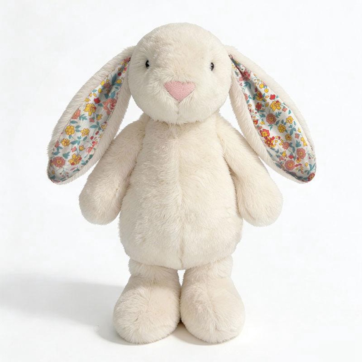 Casalora Pluche Knuffels – Konijn Knuffel 20 cm – Knuffel Met Bloemenoren Kawaii Design Zacht Knuffeldier – Wit