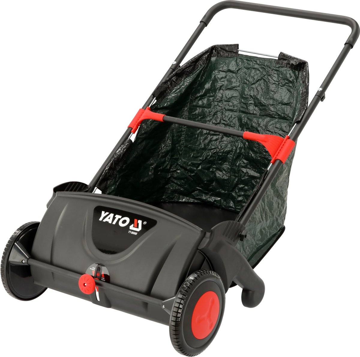 Handmatige Blad- en Grasverzamelaar – 53 cm Werkbreedte – 100 Liter Opvangzak – Veegmachine met 4 Instelbare Borstels – Voor Gazon, Bestrating & Bladeren