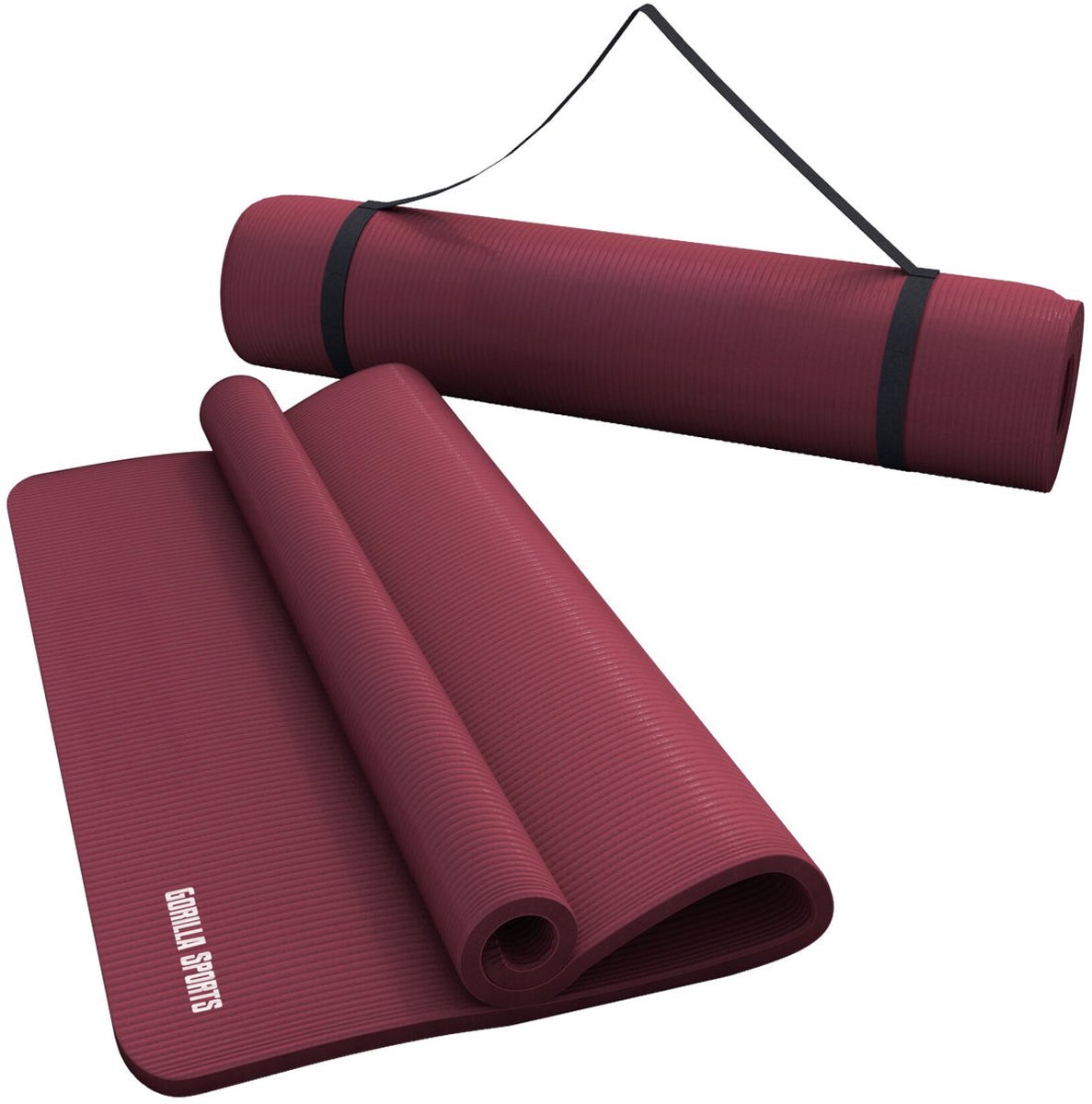 Gorilla Sports Yogamat Deluxe (190 x 100 x 1,5 cm) - Yoga Mat - robijn