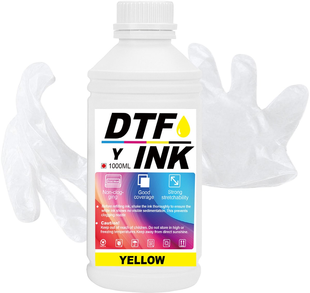 DTF Inkt Navulling - 1000 ml - Voor Inkjetprinters - Warmteoverdracht Film Printen - Vervangende Inkt - Geel