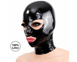 100% Latex Masker - Latex Erotiek - BDSM Masker - Fetish - Kinky Rollenspel - SM - Cosplay - Man/Vrouw - Seks - Erotisch - MET RITS - Extreme - Maat S/M/L