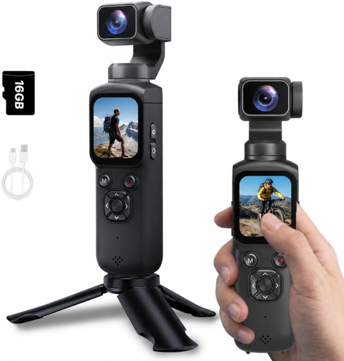 Digitale Vlogcamera 4K – Gezichtstracking – Touchscreen – Voor Reizen en Outdoor USP BULLETS