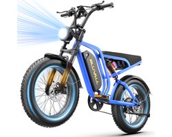 Elektrische Fiets - Elektrische fietsen - Motor 250W - 20 Inch City Commuter EBike - max belasting 150kg - kleurendisplay - 25 km/h - 7 Versnellingen - 3 rijmodi - Verwijderbare accu met slot - Blauw
