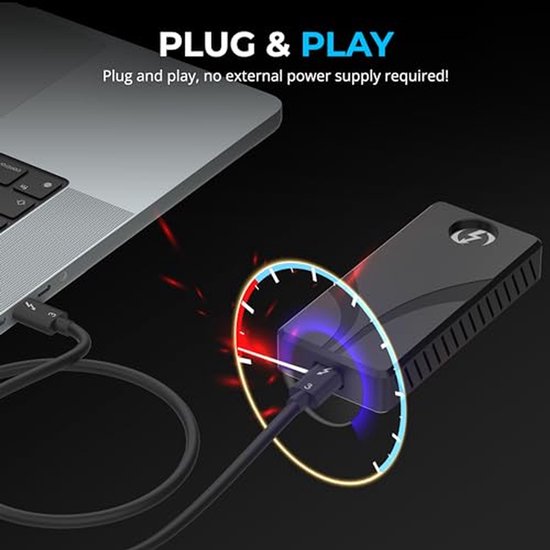 Externe SSD - Snelle opslag - Bestanden overzetten - Thunderbolt 3 - 2TB - Zwart — afbeelding 2