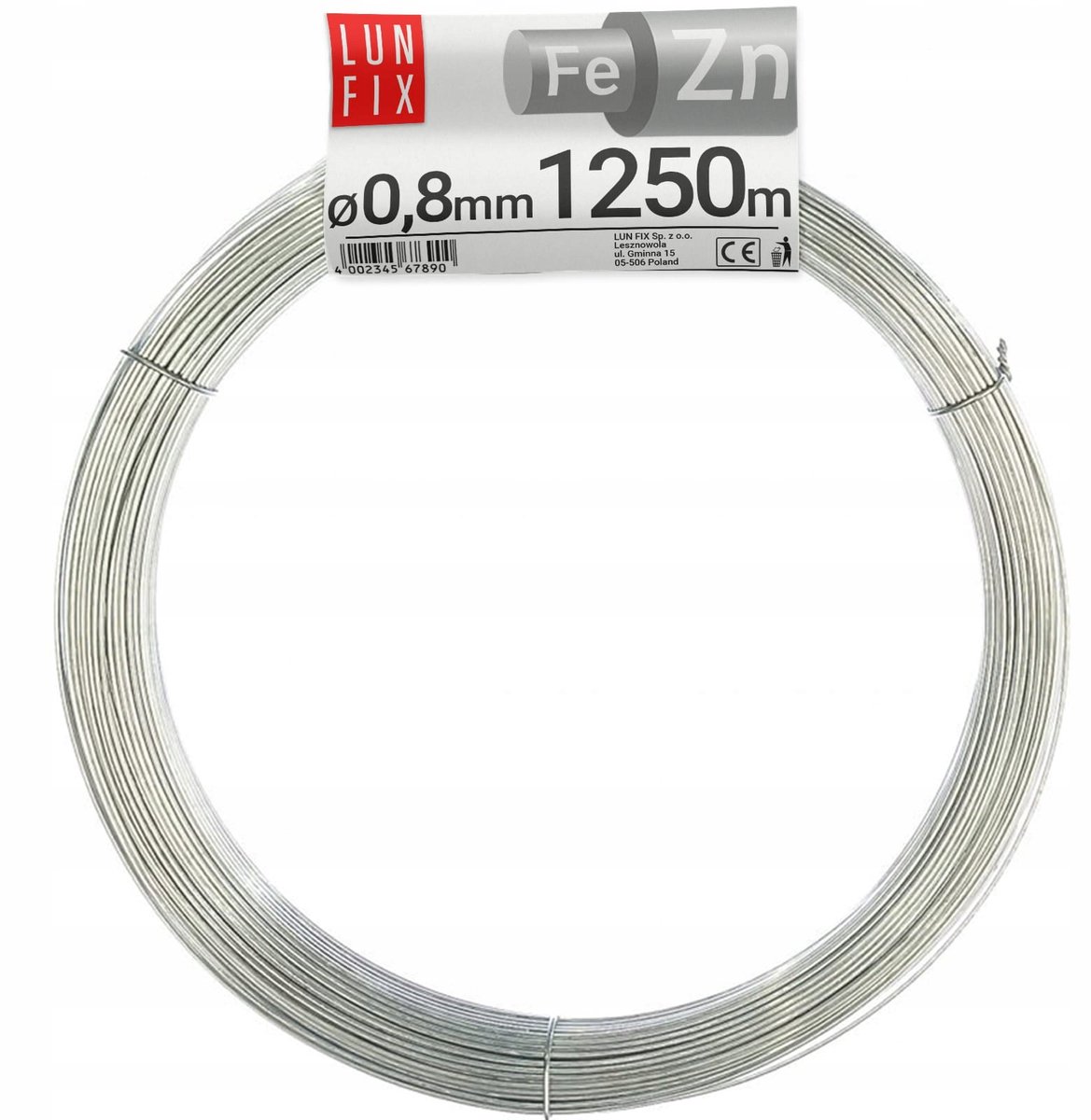 LUN FIX - Binddraad - 0,8 mm - staal verzinkt - ijzerdraad - ca. 1250 m