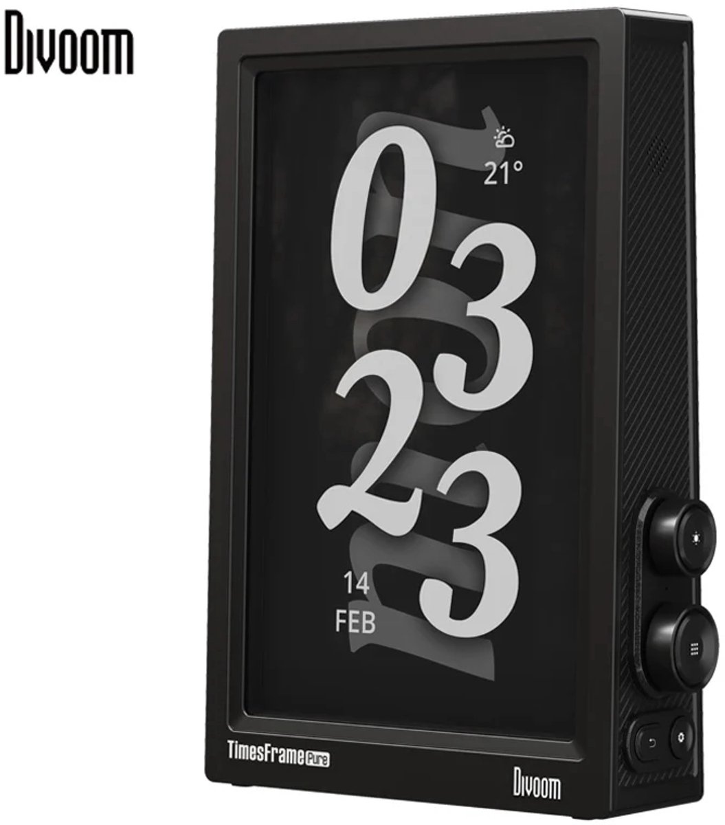 Divoom Times Frame Pure Digitale Fotolijst – Transparant Smart Display met WiFi 6 en 32GB – Zwart
