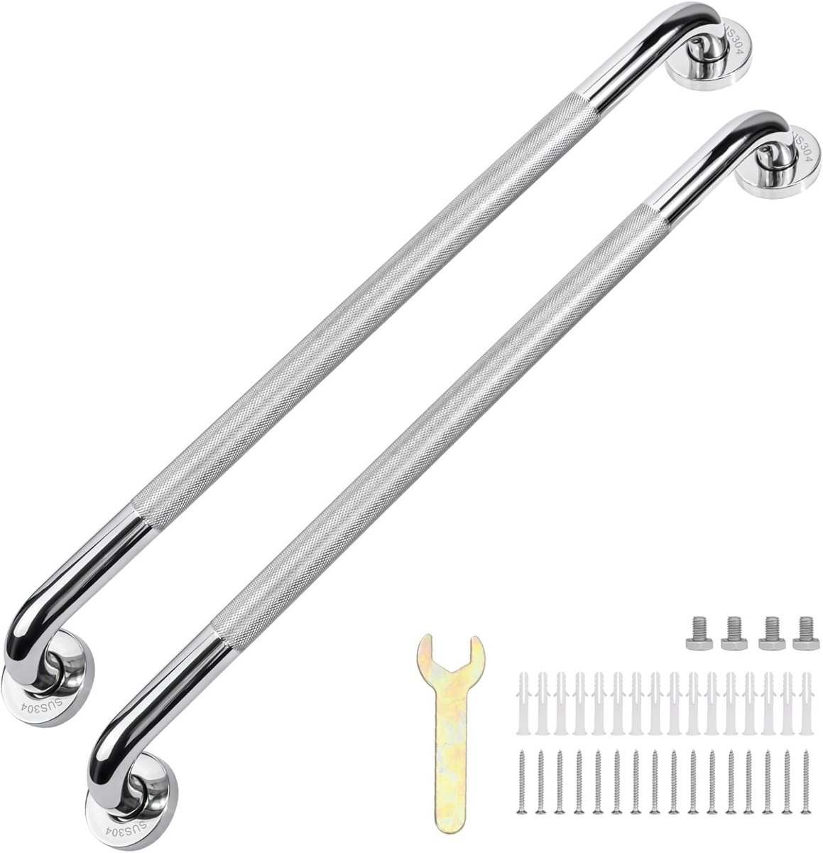 SnelShoppen - Handgreep Badkamer 60cm - RVS Antislip Voor Senioren - Duurzaam SUS304 Materiaal - Veiligheidsbeugel Voor Bad En Douche