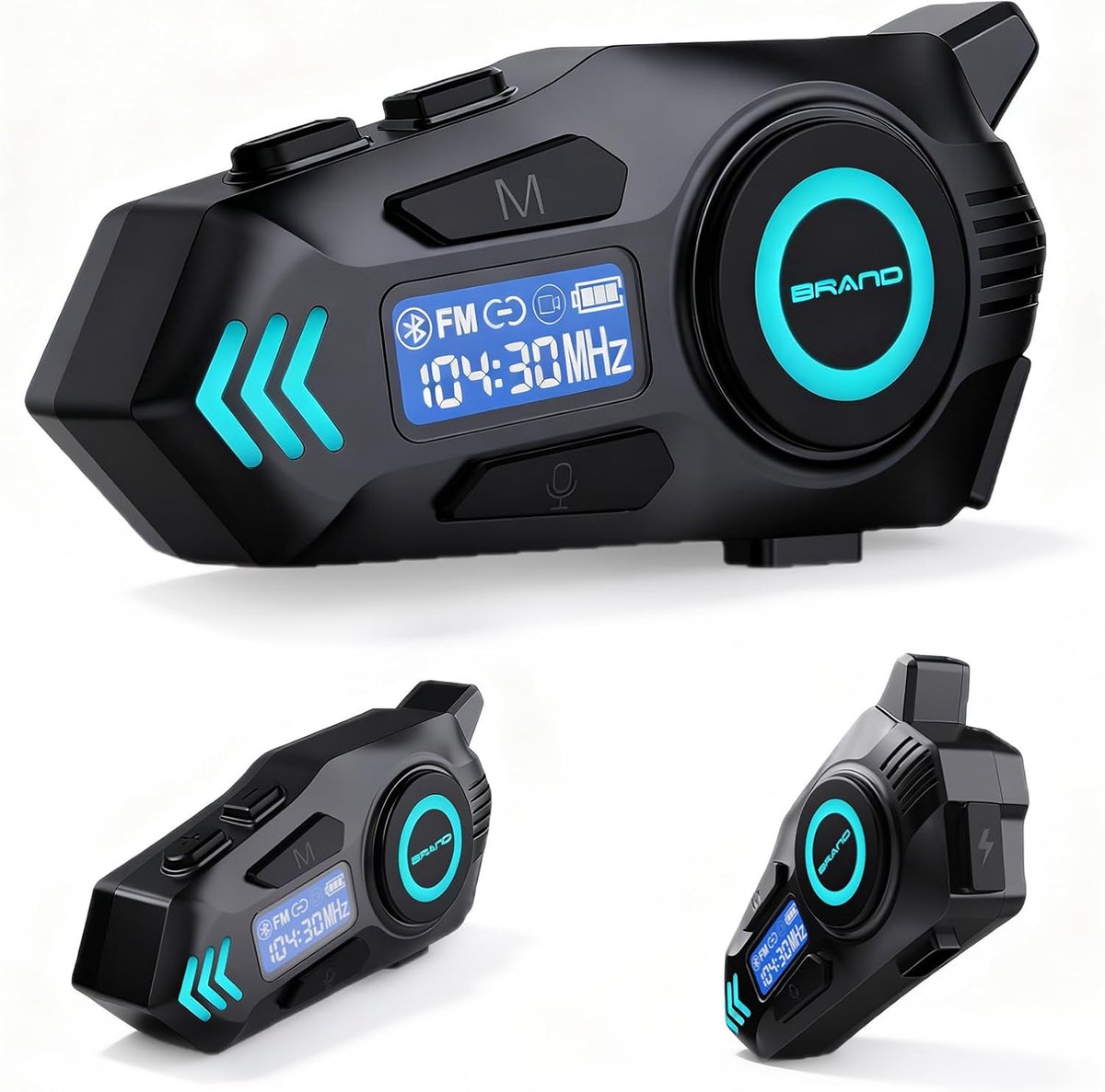 K09 Motor Intercom – Bluetooth 5.4 Handenvrije Kit voor Motor, Motor Intercom Duo Communicatiesysteem 500 m, Oortelefoon voor Helm met Digitale Weergave/IPX8 Waterdicht/HiFi/FM (1 stuks)