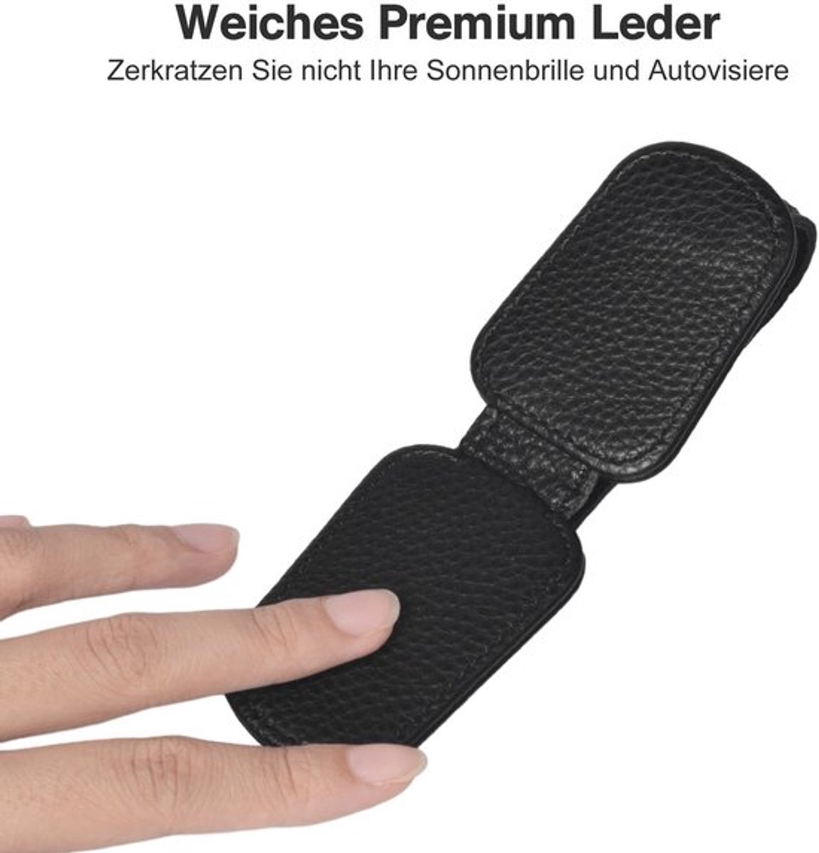 Brillenhouder Auto - 2 Stuks - Lederen Zonnebrilhouder - Antislip - Magnetisch - Schokbestendig - Voor Alle Brillen