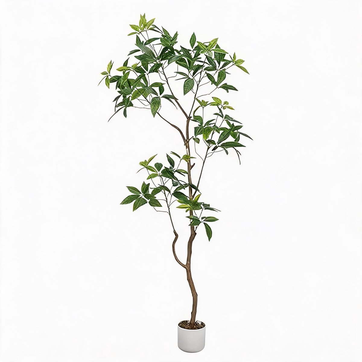 Danky - 200cm luxe schefflera parapluboom PEVA kunstplant met pot - hoogwaardige decoratie voor luxewoningen horeca en zakelijke ruimtes