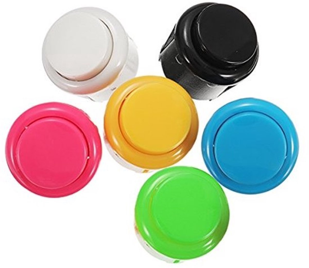 24mm Drukknop voor Arcade Game Joystick - Perfect voor - Wit - Knopbediening - Geschikt voor Windows - 1 Speler