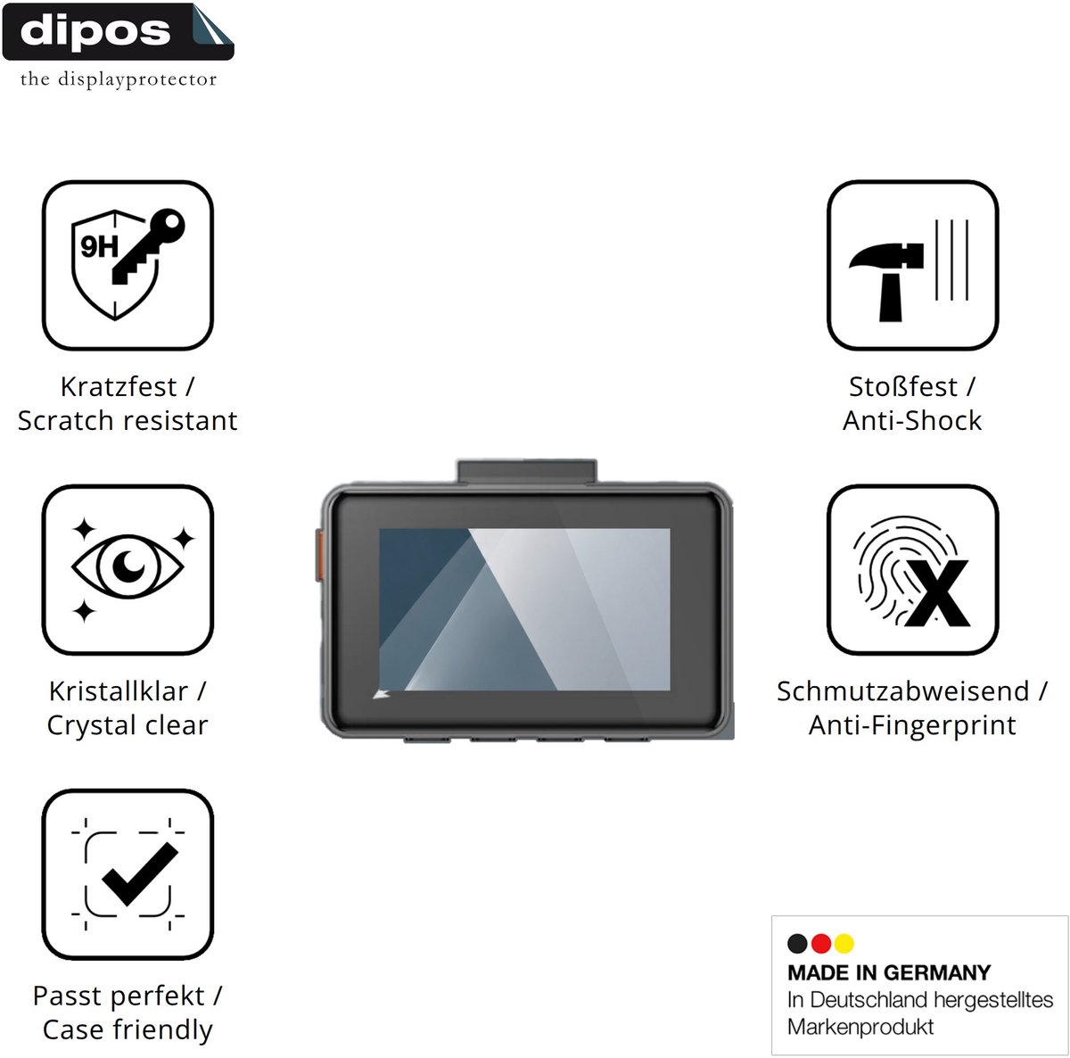 dipos – 2x Pantserfolie geschikt voor Vantrue Element 2 | 9H Screenprotector
