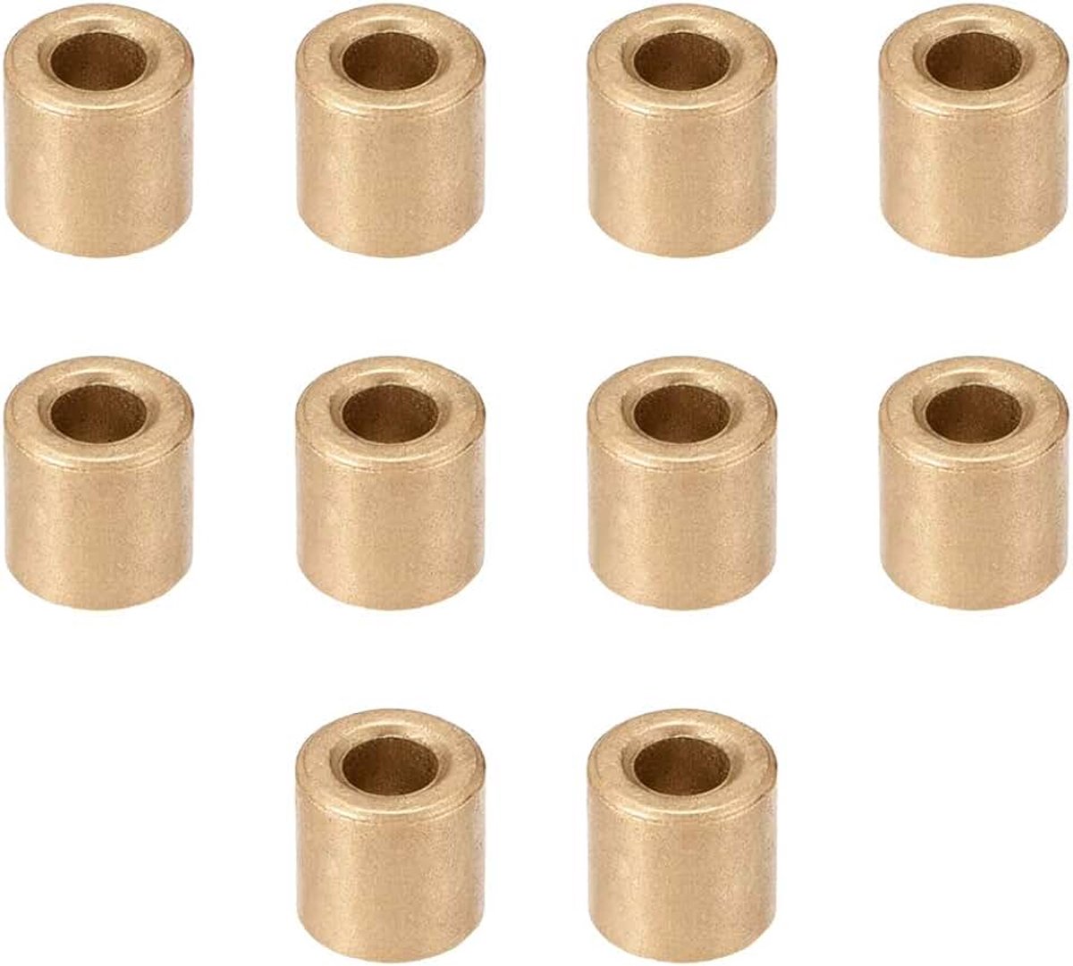 Sourcing map Lagerhuls 4 mm boring x 8 mm buitendiameter x 8 mm lengte zelfsmerende bussen van gesinterd brons 10 stuks