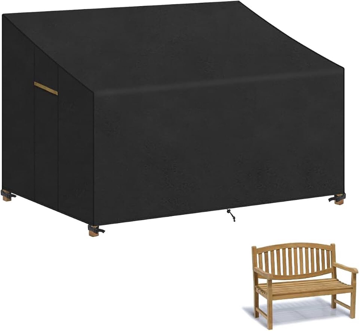Tuinbank hoes 2-zits waterdicht 135x70x63/89cm | Beschermhoes tuinbank Oxford afdekking tuinmeubelen winterbestendig, windscherm afdekzeil tuinmeubelen, tuinbank afdekhoes